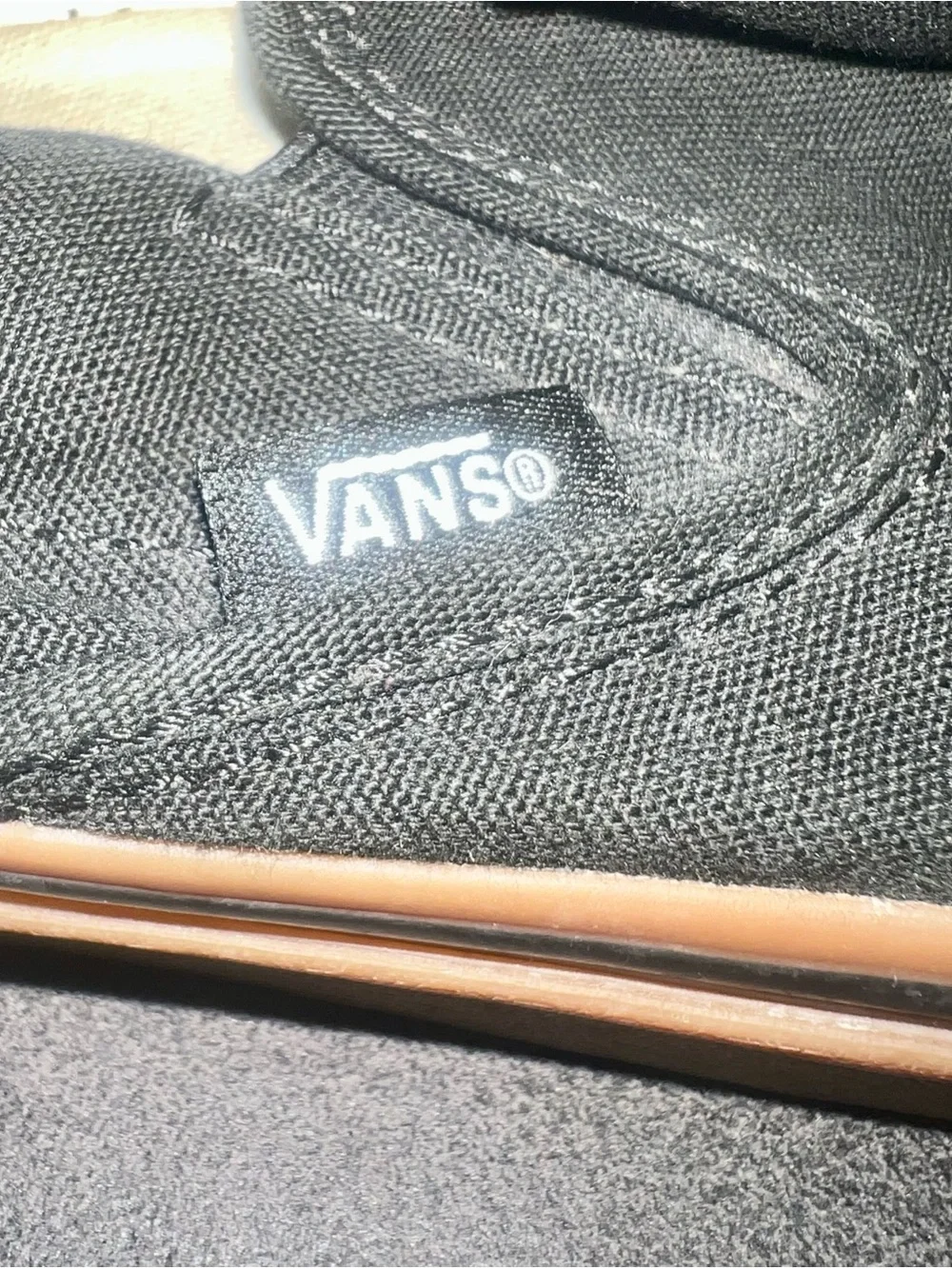 Men’s Vans Black Canvas Slip-On with Gum Outsole
